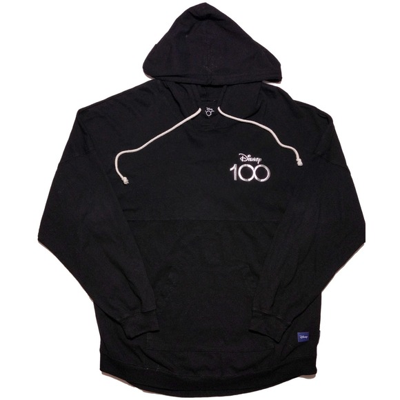 DISNEY 100 Spirit Jersey Snow Globe Long Sleeve Hoodie Shirt Black Large L - Picture 2 of 11